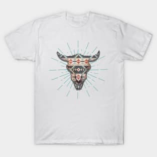 Cow Skull Indigenous Art T-Shirt